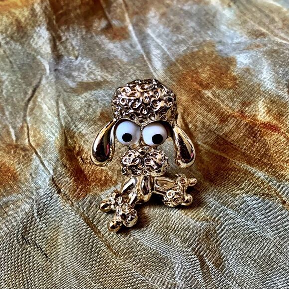 Vintage 1960s Gerry Dog Poodle Brooch Set - Two Pins - Picture 2 of 5